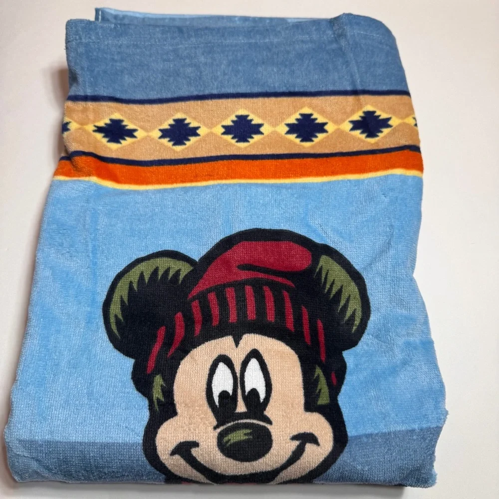 Disney Beach Towel Wilderness Lodge Resort Totem Pole with Blue background
